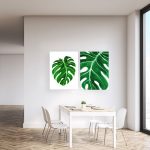 obraz podwójny z rośliną tropikalną